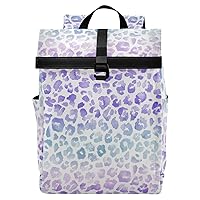 MNSRUU Travel Backpack Purse Leopard Purple Tie Dye Laptop Backpacks for Women Men School Book Bag for College Students, Carry On Casual Daypack Backpacks