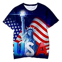 Small Sleeve Independence 3D Print T-Shirt Casual Clothes Boys Toddler 4th-of-July Tops Kid Boys Tops 2 Cool