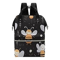 Floral Bee Diaper Bag Backpack Travel Waterproof Mommy Bag Nappy Daypack