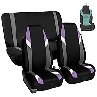 Car Seat Covers Full Rear Set Seat Covers, Supreme Modernistic Purple 1-Piece Front Automotive Seat Covers, Car Seat Cover for SUV, Sedan Universal Fit Airbag Compatible, Split Bench Rear