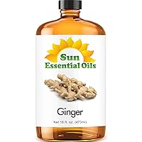 Sun Essential Oils - Ginger Essential Oil 16oz for Aromatherapy, Diffuser, Muscle Relief, Relieves Pain