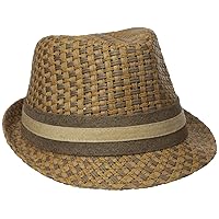 Henschel Hats Men's Paper Straw Fedora with Two Tone Band