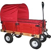 Industries Classic Wood Wagon with Red Wooden Racks