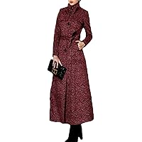 PENER Women's fashion cashmere coat Long Trench Coat Woolen coat Button coat