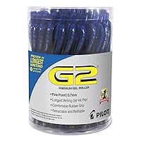 Pilot G2 Premium Gel Pen Convenience Pack, Retractable, Fine 0.7 Mm, Blue Ink, Blue Barrel, 36/pack