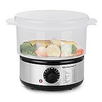 EST250 2.5 Quart Electric Compact Mini Food Vegetable Steamer, 400W with BPA-Free Tray, Auto Shut-off 60-min Timer, Veggies, Seafood, Chicken, Egg Cooker and more