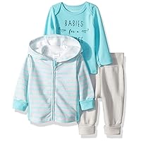 Hanes Unisex-Baby Ultimate Baby Flexy Fleece Jogger With Long Sleeve Crew And Fleece Hoodie