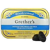 GRETHER'S Pastilles Classic Blackcurrant Natural Remedy Dry Mouth Relief - Soothing Throat & Healthy Voice - Long-Lasting Flavor, Gift for Singers - 1-Pack - 3.75 oz.
