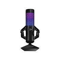 ASUS ROG Carnyx USB Gaming Microphone (25mm Condenser Capsule, 192kHz/24-bit, Cardioid, high-Pass Filter, Built-in pop Filter, Metal Shock Mount, one-Touch Mute, USB, Aura Sync RGB)- Black