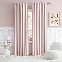 DUALIFE Back Tab and Rod Pocket Muted Pink Curtains for Girls Bedroom Decor Baby Pink - Room Darkening Thermal Insulated for Living Room 52 x 84 Inches Long Set of 2 Panels