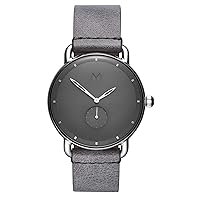 MVMT Revolver Men's Watch, 45 mm, Leather Strap, Analogue Watch, Chronograph with Date
