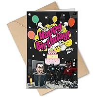 Pack of 5 Skibidi Toilet Birthday Cards Greeting Cards Funny Invitation Cards Blank Inside with Envelopes for Boy Girl 8 x 5.3 inch (20x13.5cm) (Toilet Spitting Fire)