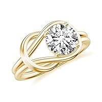 Natural Diamond Infinity Knot Ring for Women Girls in Sterling Silver / 14K Solid Gold/Platinum