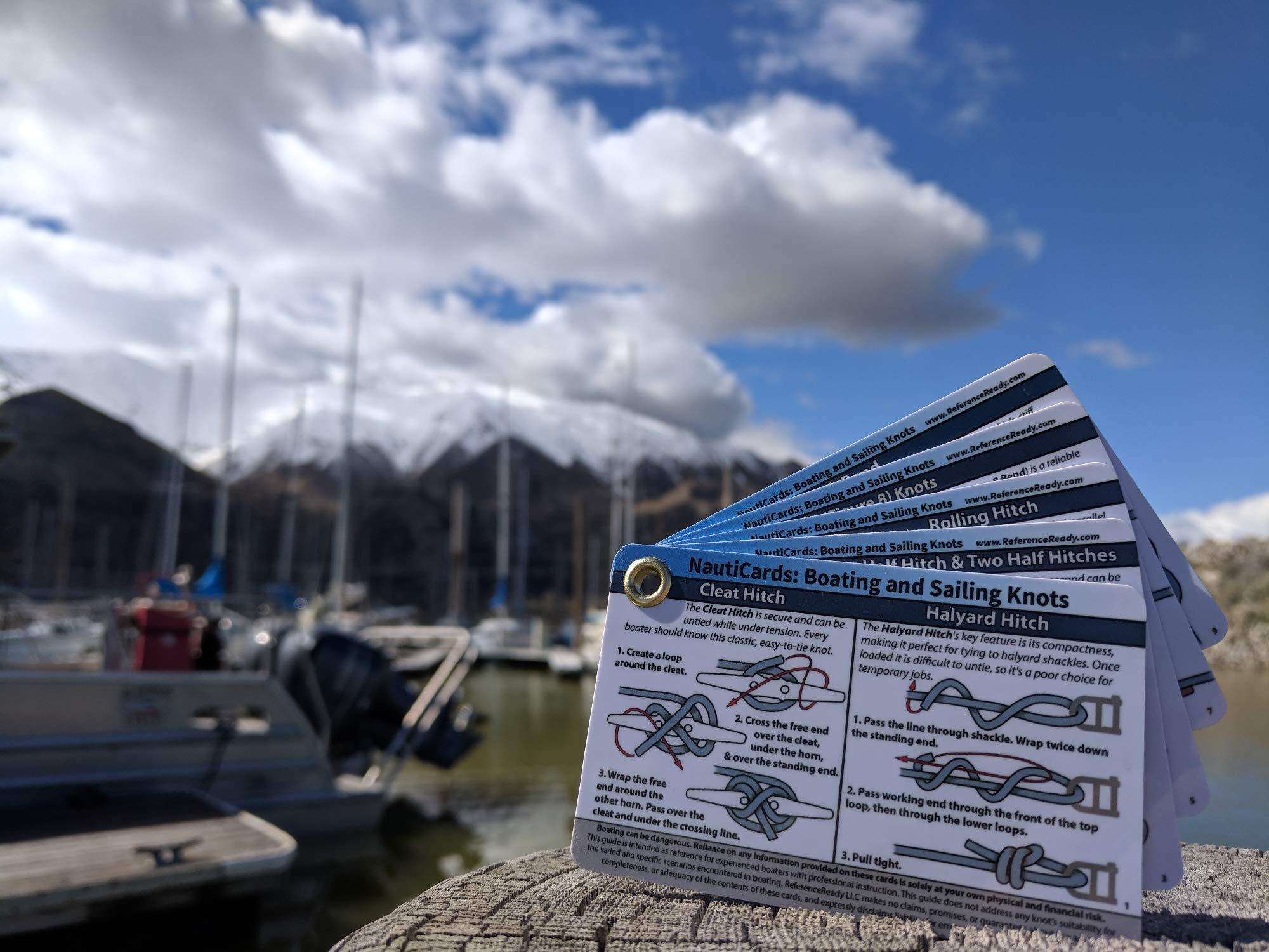 ReferenceReady Boating and Sailing Knot Cards - Waterproof Guide to 20 Nautical Knots
