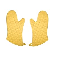 Now Designs Basic Oven Mitt, Lemon Yellow - 6.5 x 13 in | Set of 2