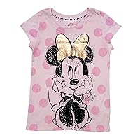 Disney Girls Cute Distressed Minnie Mouse Short Sleeve Tee Shirt
