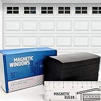 Strong & Glossy Magnetic Garage Door Windows - Looks Like Real Window Panels/Faux Panes - Decorative Hardware Kit - Easy to Align & Will Never Fall (Upgraded Magnets) | Fits 2 Car Garage | 32pcs 4