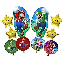 8pcs Mario Aluminium Film Balloons for Super Bro, Super Bros Birthday Film Mario Balloons Party Decoration.