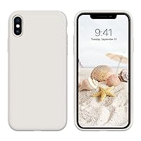 Compatible with iPhone Xs/X Case 5.8 Inch Liquid Silicone Soft Gel Rubber Slim Microfiber Lining Cushion Texture Cover Shockproof Protective Anti-Scratch Phone Cases for iPhone Xs/X, Stone