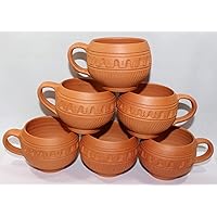 Handmade Clay Cups 6 Pieces 120ml Handmade Kitchen Eco Friendly Pottery