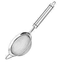 304 Stainless Steel Fine Mesh Strainers for Kitchen, Colander-Skimmer with Handle, Sieve Sifters for Food, Tea, Rice, Oil, Noodles, Fruits, Vegetable