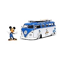 Jada Toys Disney Mickey and Friends 1:24 Volkswagen T1 Bus Die-cast Car w/ 2.75