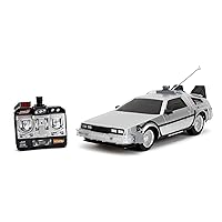 Jada Toys - Back to The Future RC Car, Time Machine, Remote Controlled Vehicle with Turbo and Light Function, Up to 10 km/h, USB Charging Function, 28 cm, for Children from 6 Years
