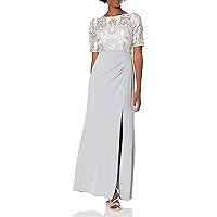 Adrianna Papell Women's Embroidered Long Gown