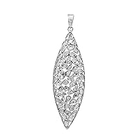 4.50 CTW Natural Diamond Polki Statement Pendant 925 Sterling Silver Platinum Plated Slice Diamond Jewelry