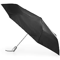 totes Automatic Eco Open Close Water-Resistant Travel Folding Umbrella with Sun Protection