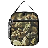 Small Cardamom Seeds Lunch Bag Reusable Lunch Tote Bag Small Leakproof Lunch Box Thermal Cooler Bag Ideal for Work Party Travel Picnic
