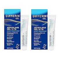 Acne Treatment Gel, 180 Day Supply, Retinoid Treatment for Face with 0.1% Adapalene Gentle Skin Care for Acne Prone Sensitive Skin, 45g Tube, Pack of 2