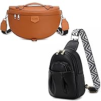 Eslcorri Small Sling Bag - Fanny Pack Crossbody Bags for Women Vegan Leather Chest Bum Belt Bag Waist Packs Casual Daypack Backpack Phone Purse for Travel Shopping Everywhere