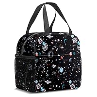 Insulated Galaxy Lunch Bag, Reusable Lunch Box Bag for Kids, Teacher Lunch Bag, Leakproof Thermal Cooler Sack Food Handbags,Cute Lunch Box Bags for Work Office Picnic or Travel