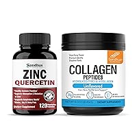 Sandhu's Zinc Quercetin Capsules & Collagen Peptides Powder| Immune, Hair, Skin, Nail and Joint Health Support| Non-GMO | Made in USA