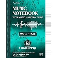 Music Notebook wide Staff | Music Manuscript Paper Notebook | 120 Pages - 6 Staves per Page | Full 8,5'' wide x 11'' high | Premium white Paper: The ... Exercises, and School - Mint Green Cover Music Notebook wide Staff | Music Manuscript Paper Notebook | 120 Pages - 6 Staves per Page | Full 8,5'' wide x 11'' high | Premium white Paper: The ... Exercises, and School - Mint Green Cover Paperback