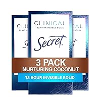 Secret Clinical Invisible Solid Antiperspirant Deodorant for Women Coconut 1.6oz (Pack of 3)