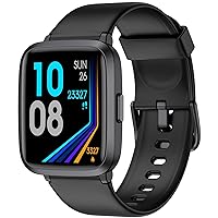 Smart Watch, Touchscreen Fitness Tracker with Heart Rate & SpO2 Monitor, Sleep Tracking, 5ATM Waterproof Pedometer Smartwatch Compatible with iPhone and Android Phones for Women Men
