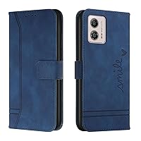 Protective Phone Cover Case Compatible with Motorola Moto G53/G13/G23 Wallet Case ,Shockproof TPU Protective Case,PU Leather Phone Case Magnetic Flip Folio Leather Case Card Holders ( Color : Blue )