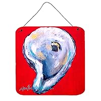 Caroline's Treasures MW1078DS66 Oyster Wiggle My Shell Wall or Door Hanging Prints Aluminum Metal Sign Kitchen Wall Bar Bathroom Plaque Home Decor, 6x6, Multicolor