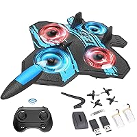 RC AirPlane Drone, Remote Control Airplane Quadcopter Helicopter with Auto Hovering,3D Flips,3 Speed Modes,long Flight Distance Flying Time Blue
