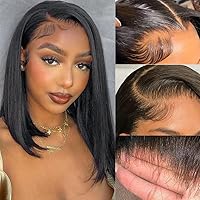 13x4 Lace Front Wigs Human Hair Pre Plucked HD Lace Frontal Wigs with Baby Hair Glueless Wigs Human Hair for Women Natural Color