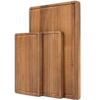 KOLWOVEN Cutting Boards for Kitchen - Set of 3, Wood Cutting Board for Chopping Meat, Cheese, Fruits, Vegetables, Knife Friendly Serving Tray
