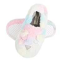 Jessica Simpson Girl's Cute and Cozy Plush Slip on House Slippers with Memory Foam