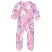 Reebok baby-girls One Piece Zip-up Jumpsuit Coverall Sleep and Play Footie/Onesie Pajamas