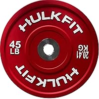 HulkFit 2-inch Sport Series Olympic Style Rubber Bumper Weight Plate for Barbell and Plate Only Weightlifting Strength Training with Shock Absorbing Low Bounce Technology - Black & Multicolor