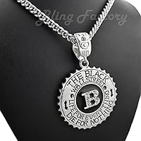 Jewelry For Iced Hip Hop THE BLACK WALL STREET Bling Pendant & 6mm 36