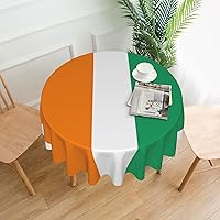 Flag of Cote D'Ivoire Print Round Tablecloth Water Resistant Decorative Table Cover for Dining Table, Parties Camping