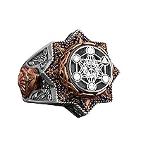 Seal of Metatron Ring, Signet Ring, Helatron Cube, 925 Solid Sterling Silver Ring For Men