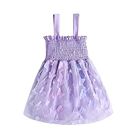 Pleated Dress for Kids Toddler Girls Sleeveless 3D Butterfly Tulle Princess Dress Dance Party Dresses Clothes Baby Girl